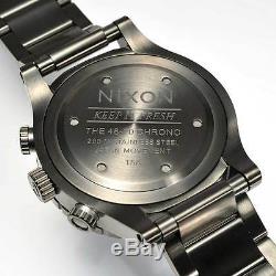 New NIXON Watch Mens 48-20 CHRONO All Gunmetal A486-632 A486632