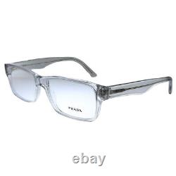 New Prada Heritage PR 16MV U431O1 Grey Crystal Plastic Rectangle Eyeglasses 53mm