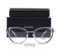 New Prada Pr 54zv 2az1o1 Crystal Gold Authentic Eyeglasses Frame Rx 51-22