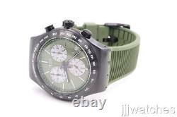 New Swiss Swatch Irony JUNGLE SNAKE Green Silicone Chrono Watch 45mm YVB411 $200
