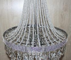 OLIVIA Staircase Chandelier Crystal Pendant Chrome French Empire Basket Vintage