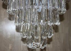 OLIVIA Staircase Chandelier Crystal Pendant Chrome French Empire Basket Vintage