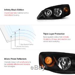 PAIR Crystal Clear Black Headlight Amber Corner Signal Lamp for 05-10 Pontiac G6