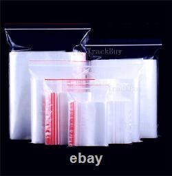 PREMIUM CRYSTAL Clear Reclosable Zipper Bags Zip Small Large Plastic 1.0Mi Lock