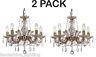 Pack of 2 Marie Therese Glass Crystal LED Chandelier Light Polished Brass