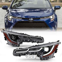 Pair Left Right Headlights Lamps LED DRL For 2020-2021 Toyota Corolla SE XLE XSE