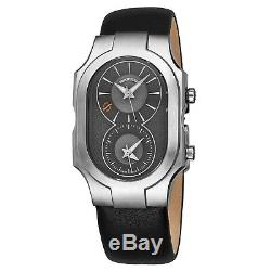 Philip Stein Men's Signature Grey Dial Leather Strap Quartz Watch 200SDGCB