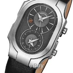 Philip Stein Men's Signature Grey Dial Leather Strap Quartz Watch 200SDGCB