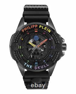 Philipp Plein Mens Black 44 mm The $kull Watch PWAAA0621