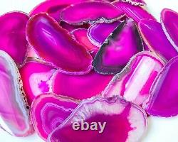 Pink Agate Slices 2.5-3.75 Long, Bulk Placecards Place Cards Geode Wholesale