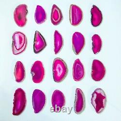 Pink Agate Slices 2.5-3.75 Long, Bulk Placecards Place Cards Geode Wholesale