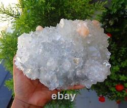 Pointed Apophyllite Shiny Crystals with Stilbite Minerals Specimen #E67