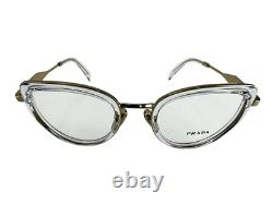 Prada NEW Crystal Gold Stainless $360 Cat Eye Frames 49-22-140 Eyeglasses PR54ZV