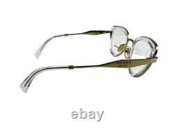 Prada NEW Crystal Gold Stainless $360 Cat Eye Frames 49-22-140 Eyeglasses PR54ZV