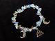 Pretty Opalite Moonstone Bracelet triquetra & moon goddess wicca pagan crystal
