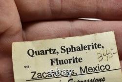 Quartz with Fluorite and Sphalerite Zacatecas, Mexico