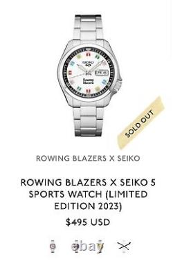 ROWING BLAZERS X SEIKO 5 SPORTS WATCH (LIMITED EDITION)-SRPJ71 White Dial NEW