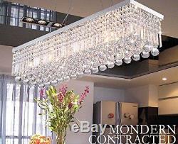 Rectangular Ceiling Fixtures Genuine Crystal Lighting 5-Lights Chandeliers Light