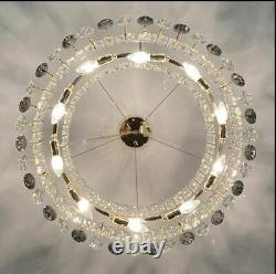 Round Style Crystal Chandelier Modern Luxury Pendant Lamp Ceiling Fixture Light