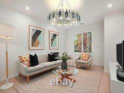 Round Style Crystal Chandelier Modern Luxury Pendant Lamp Ceiling Fixture Light