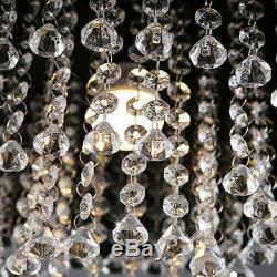 Rustic Industrial Crystal Pendant Light Loft Vintage Chandelier Ceiling Lamp