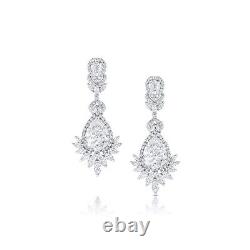 SERAPHIMI Women's White Gold, Paradise Nights, Drop Earrings, Crystal Accents