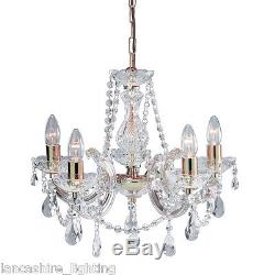 Sale Marie Therese Crystal Glass Chandelier Led In Polished Brass 5 Light