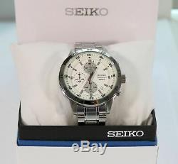 Seiko Chronograph White Dial Stainless Steel Men's Watch SKS637P1