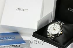 Seiko Sports Men's Chronograph Brand New Boxed Silver/white Dial Rrp £199.00
