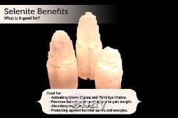 Selenite Crystal Towers Lamp 6 8 10 Inch Iceberg with Cord and Bulb