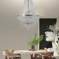 Silver Crystal Chandelier French Empire Large Foyer Ceiling Light Pendant Lamp