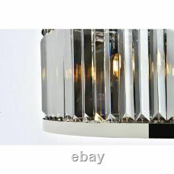 Silver Shade Crystal Polished Nickel Foyer Dining Room Chandelier 10 Light 43