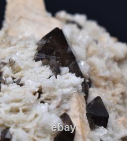 Smoky Quartz with Albite and Microline Moat Mountain, New Hampshire