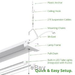 Sunco 6 Pack Shop Light Utility Led 40w (260w) 4500 Lumen 5000k (daylight) Clr
