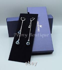 Swarovski 5521784 Spirit earrings jewelry fashion blue crystal silver tone long