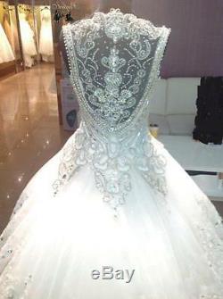 Sweetheart Wedding Dress Beaded Crystal Bridal Gown Custom Size2 4 6 8 10 12+++