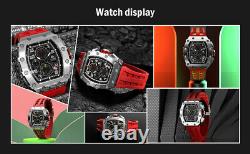TSAR BOMBA Men's Watches Silicone Band Sport Chronograph Waterproof Wrist Watch