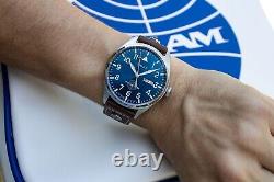 Timex X Pan Am Day Date 42mm Brown Leather Blue Dial TWG030100