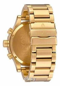 US NEW NIXON Watch Mens 51-30 CHRONO GOLD WHITE FACE A083508 Mens GIFT FAST SHIP