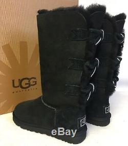 Ugg Australia Amelie Black Crystal Bow Boots Tall Classic RARE Bling 1008148