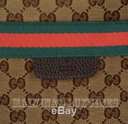 Unisex Gucci Bag 374770 Beige Ebony Gg Crystal Coated Canvas XL Duffle Web