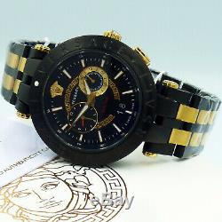 Versace Men's Watch Black Gold Swiss Made Brand Watch New Certified