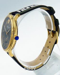 Versace Men's Watch VEBQ01519 V Circle Leather Swiss Made Brand Watch New