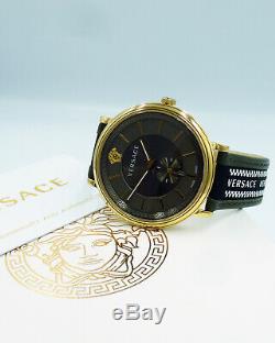 Versace Men's Watch VEBQ01519 V Circle Leather Swiss Made Brand Watch New