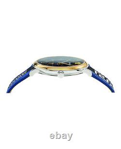 Versace Mens Ion Plated Yellow Gold 42 mm V-Circle Strap Watch VEBQ01419