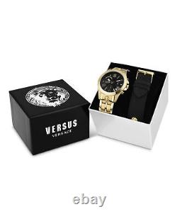 Versus Versace Mens Black 44 mm Chrono Lion Box Set Watch VSPBH3321