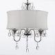 White Drum Shade Crystal Ceiling Chandelier Pendant Light Fixture Lighting Lamp