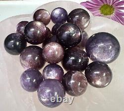 Wholesale Lot 0.5 Lb Natural Lepidolite Purple Mica Sphere Crystal Ball Healing