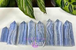 Wholesale Lot 1 Lb Natural Blue Lace Agate Obelisk Tower Point Crystal
