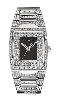 Wittnauer Men's WN3037 Quartz Crystal Accents Silver-Tone Bracelet 43mm Watch